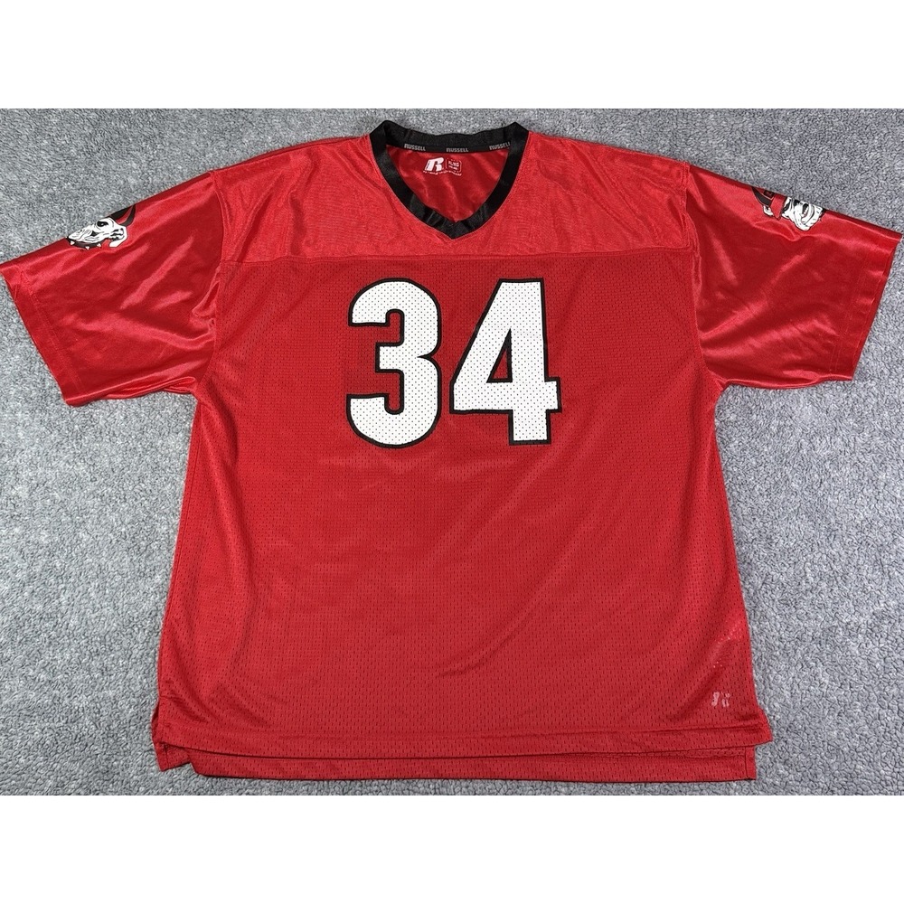 Georgia Bulldogs Jersey #34 Men's XL Red Russell Athletic Football Tee Herschel